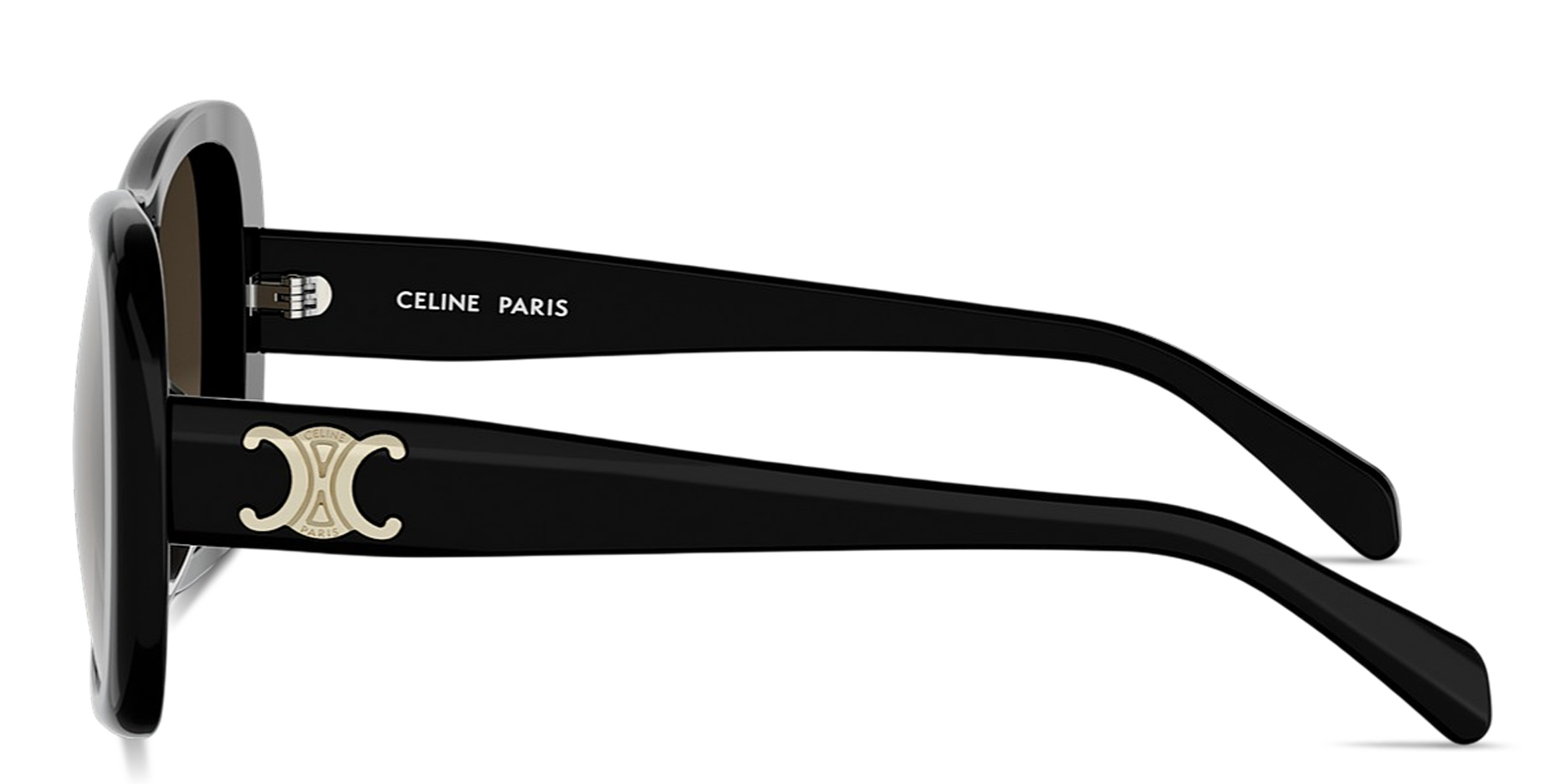 Shop CELINE Triomphe Oversized Pilot Sunglasses in Black online.