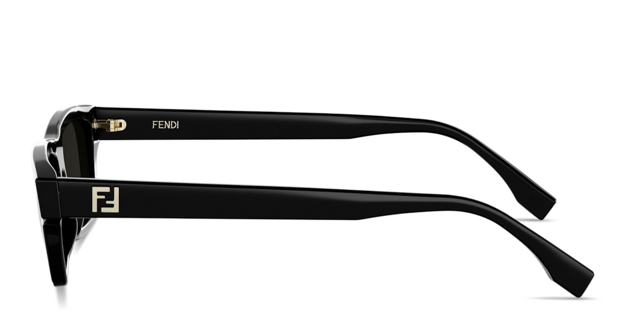 Shop FENDI FF Squared Cat-Eye Sunglasses in Black online.