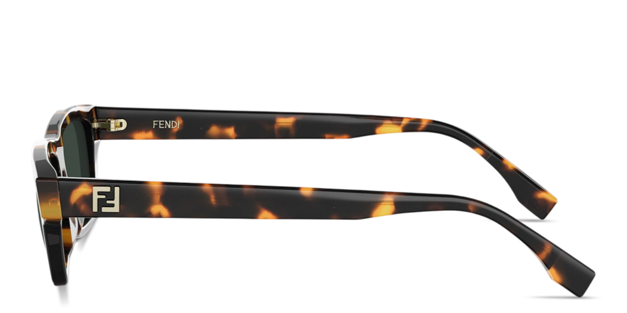 Shop FENDI FF Squared Cat-Eye Sunglasses in Dark Havana online.