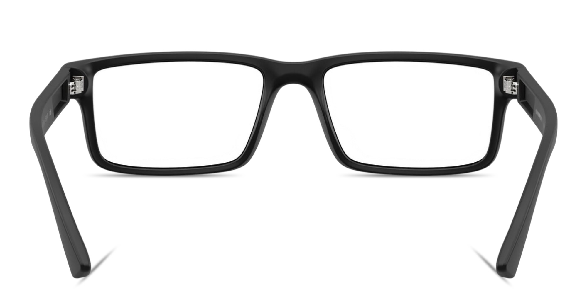 Shop Emporio Armani Eagle Logo Wide Rectangle Eyeglasses in Matte Black online.