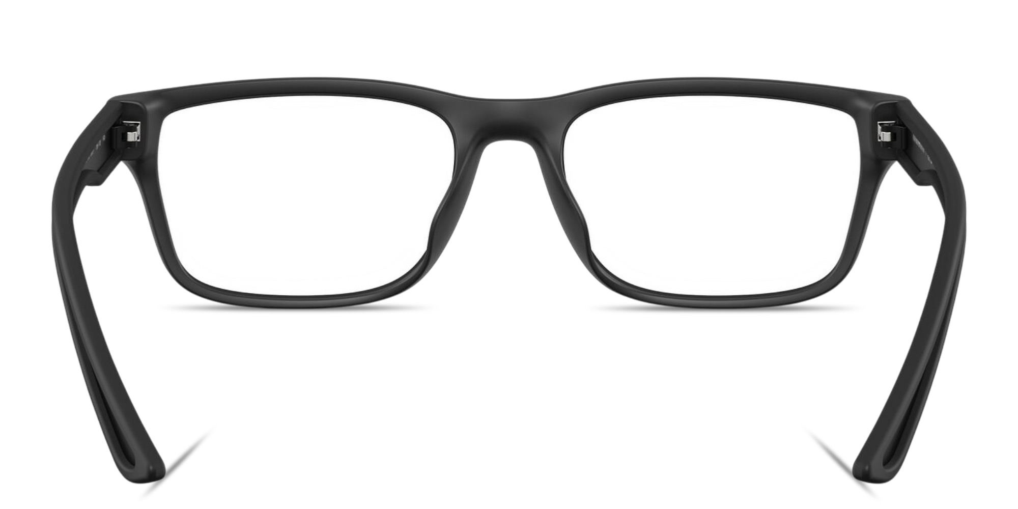 Shop Emporio Armani Eagle Logo Pillow Eyeglasses in Rubber Matte Black online.