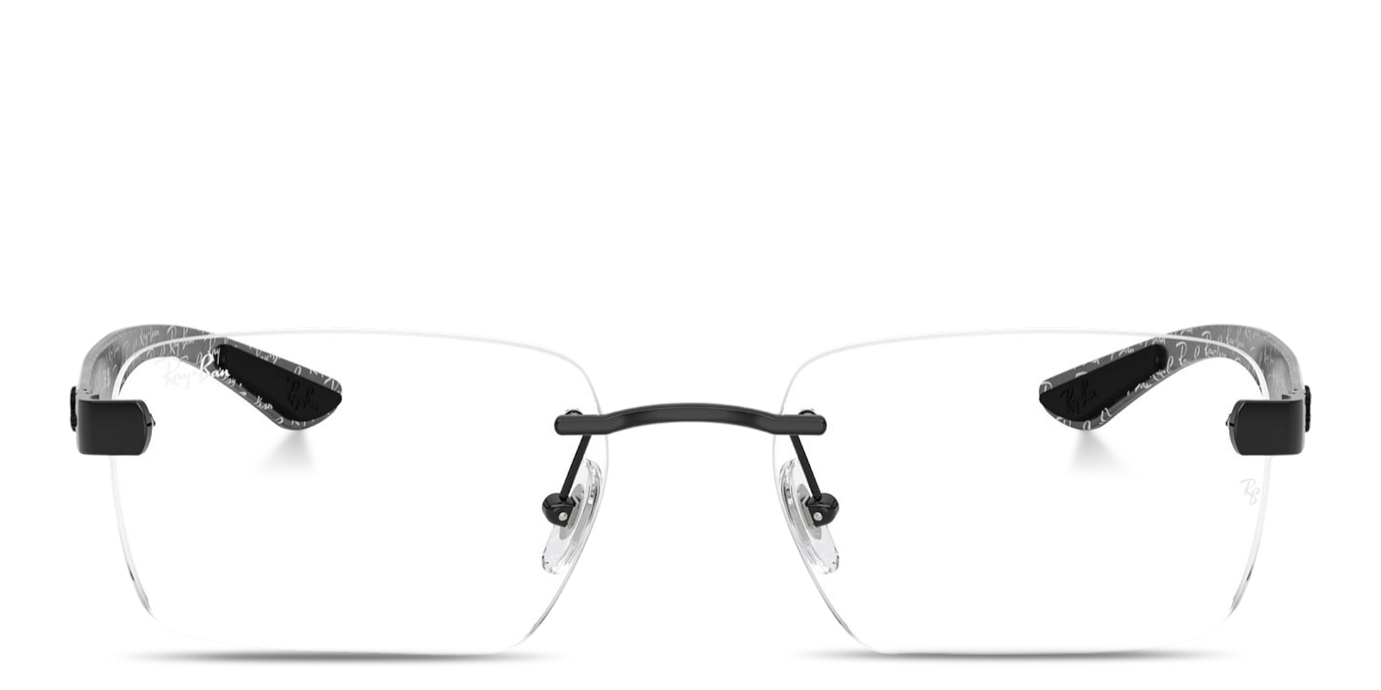 تسوق نظارات طبية أوبتيكس مربّعة بدون إطار للجنسين راي بان بلون أسود أونلاين.