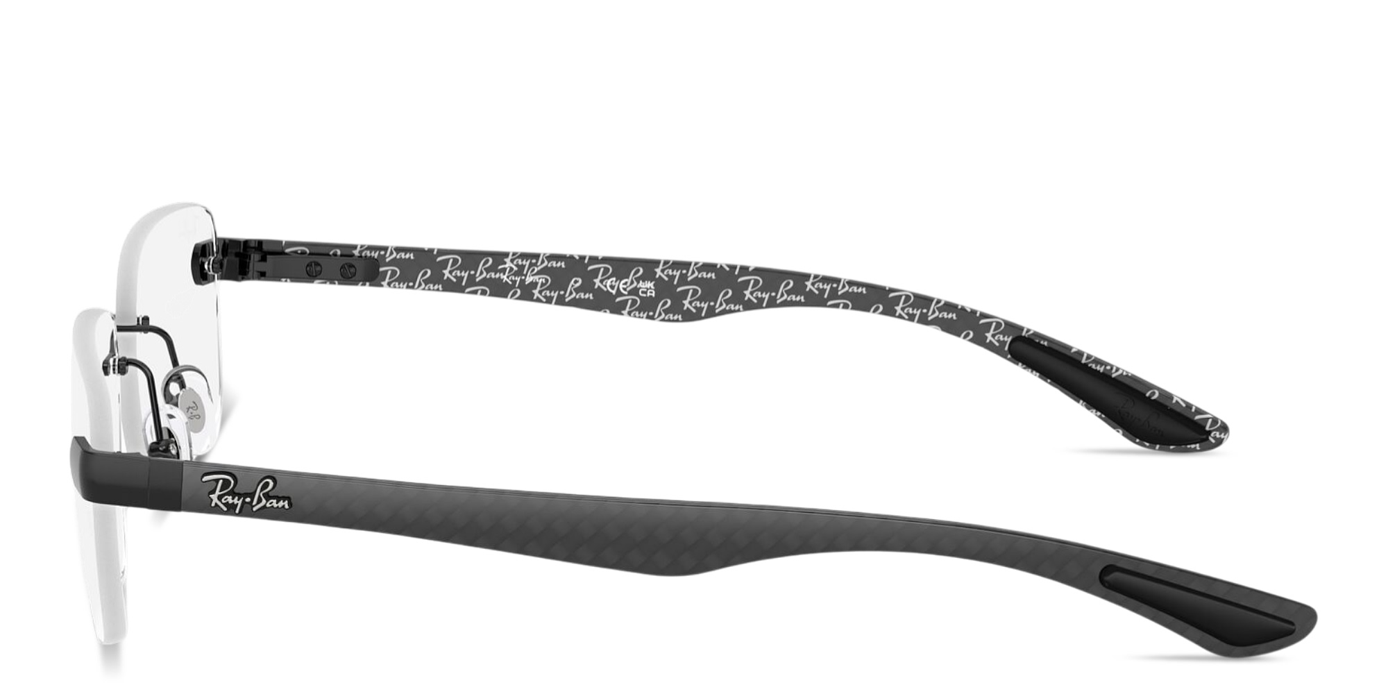 تسوق نظارات طبية أوبتيكس مربّعة بدون إطار للجنسين راي بان بلون أسود أونلاين.