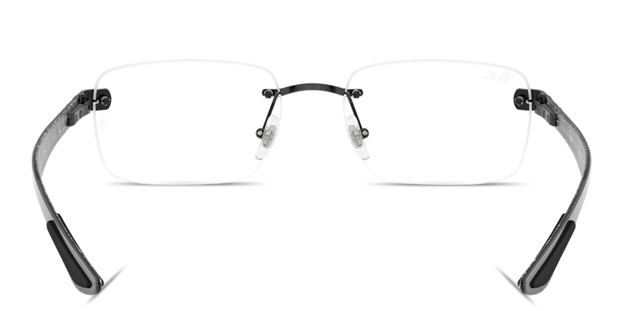 تسوق نظارات طبية أوبتيكس مربّعة بدون إطار للجنسين راي بان بلون أسود أونلاين.