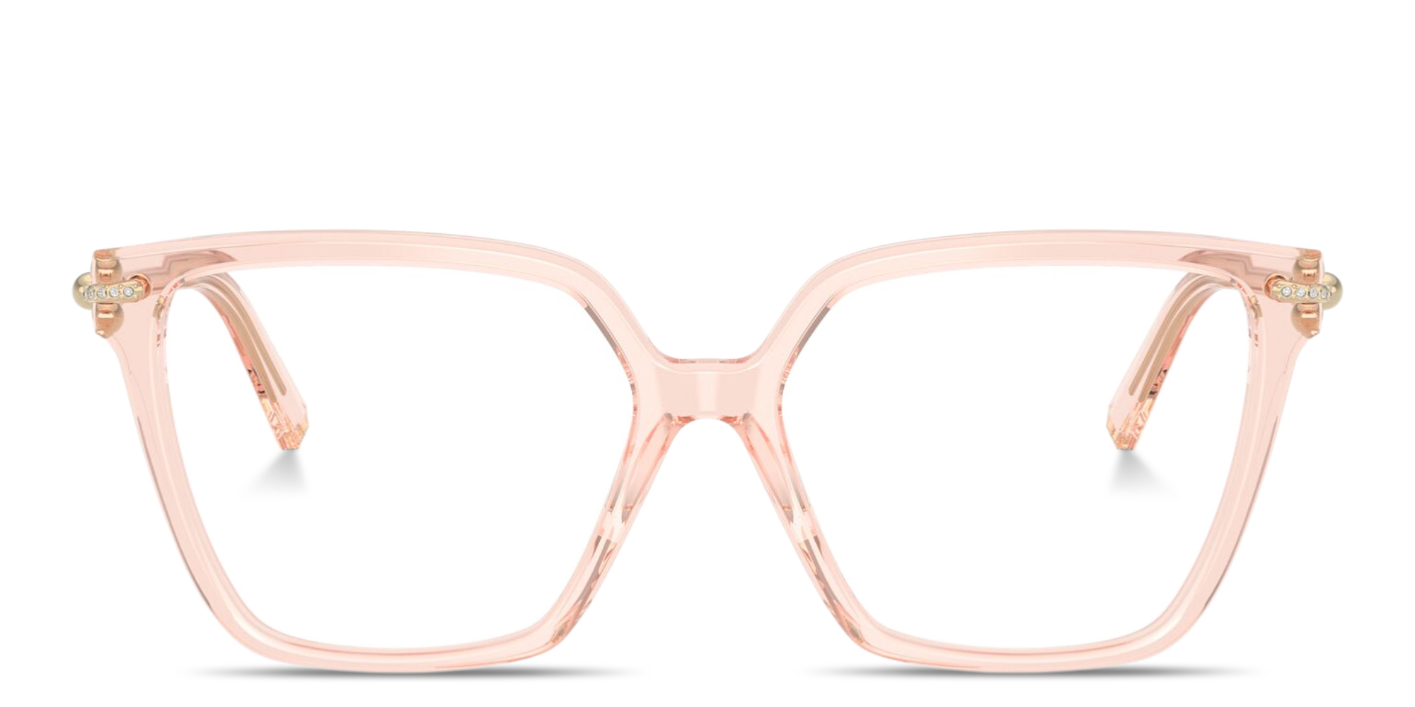 Shop TIFFANY Tiffany HardWear Wide Square Eyeglasses in Crystal Nude online.