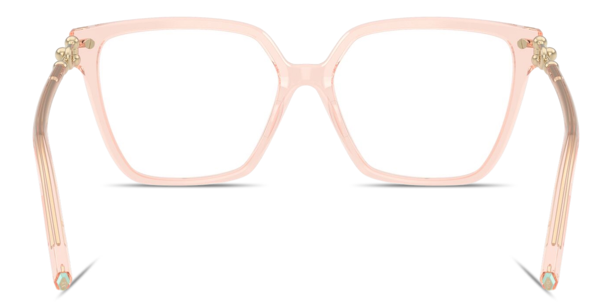 Shop TIFFANY Tiffany HardWear Wide Square Eyeglasses in Crystal Nude online.