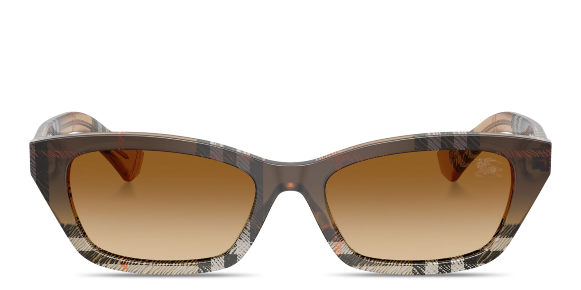 Shop BURBERRY Vintage Check Rectangle Sunglasses in Check Gradient Sand online.