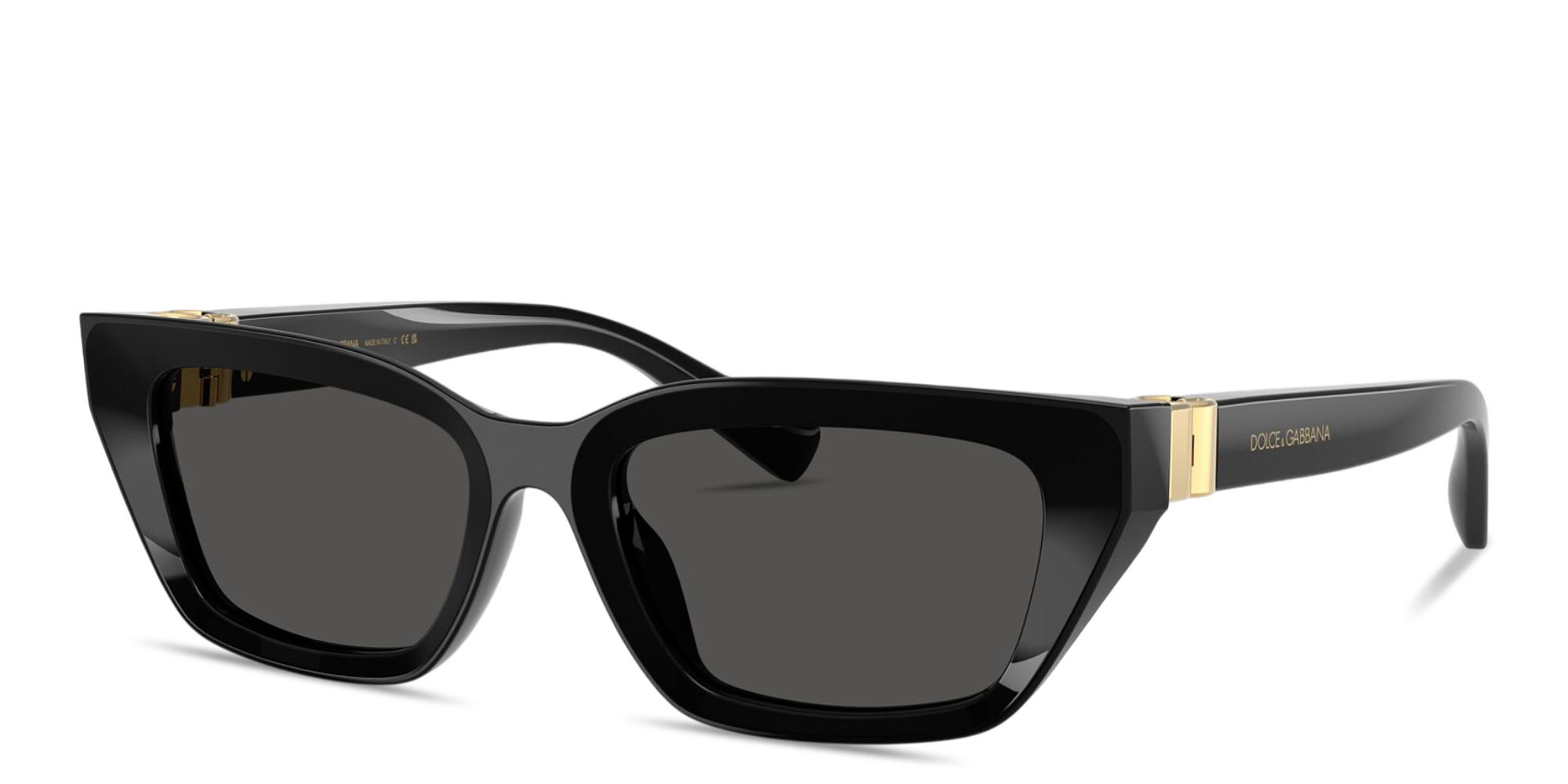 Shop Dolce & Gabbana Logo Signature Cat-Eye Sunglasses in Black online.