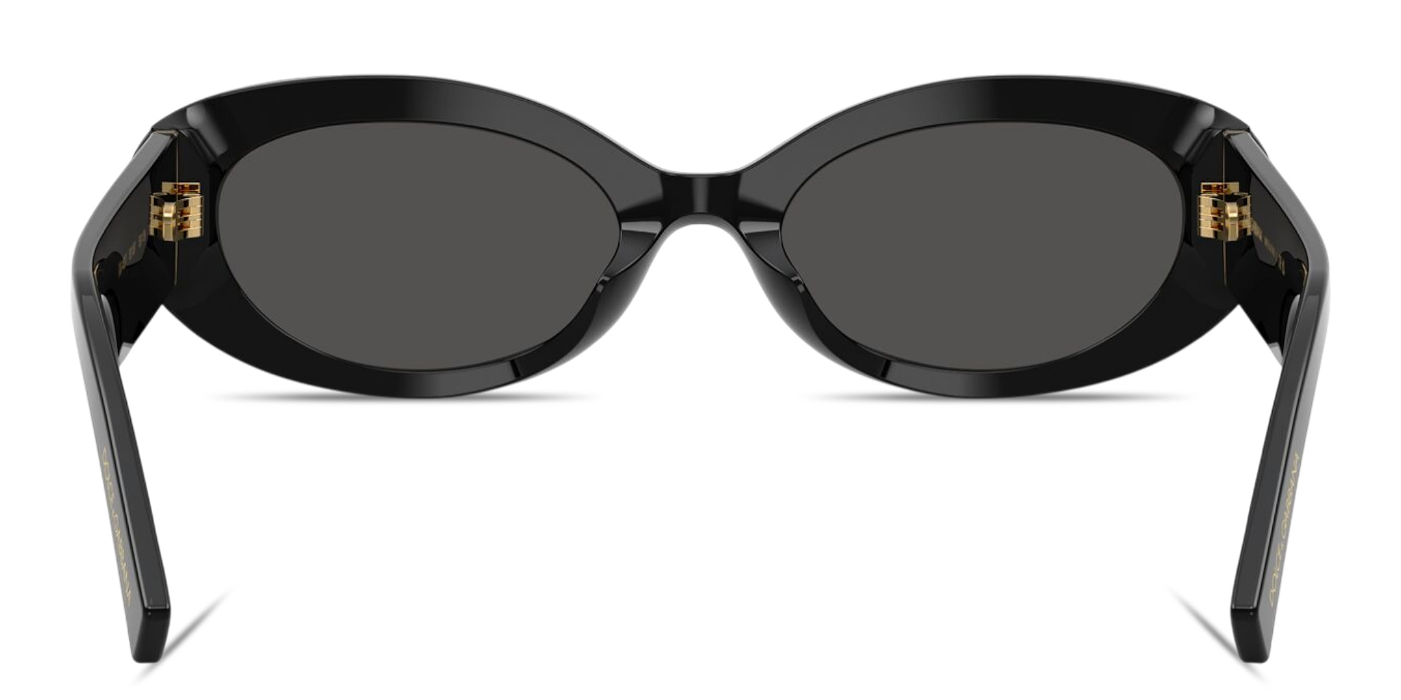 Shop Dolce & Gabbana Heart Motif Oval Sunglasses in Black online.
