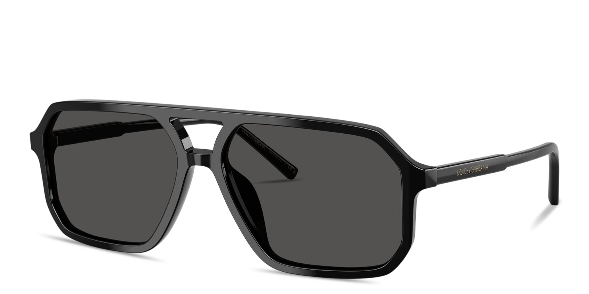 Shop Dolce & Gabbana Logo Signature Unisex Pilot Sunglasses in Black online.