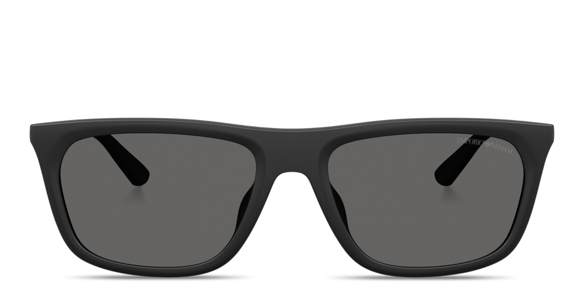 Shop Emporio Armani Eagle Logo Pillow Sunglasses in Matte Black online.