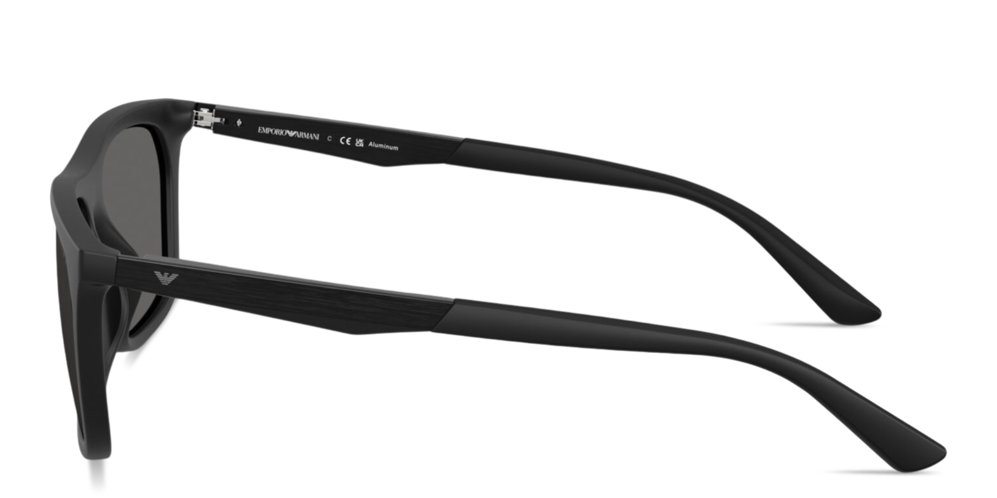 Shop Emporio Armani Eagle Logo Pillow Sunglasses in Matte Black online.