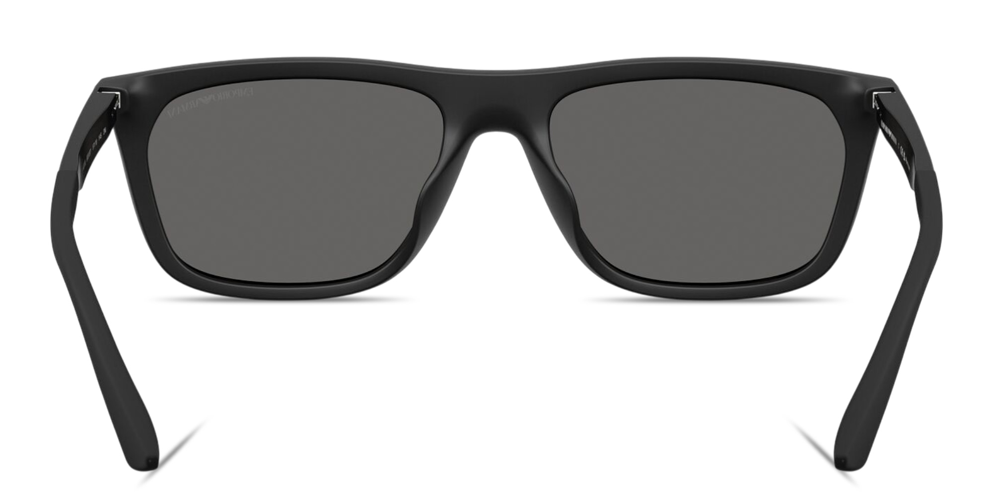 Shop Emporio Armani Eagle Logo Pillow Sunglasses in Matte Black online.