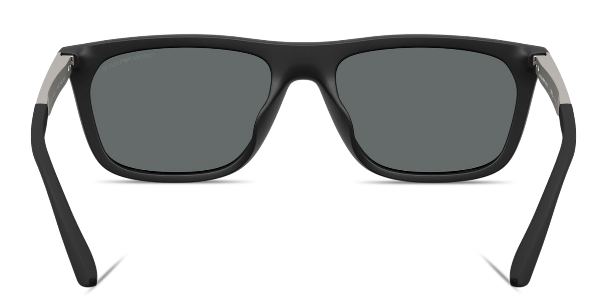 Shop Emporio Armani Eagle Logo Pillow Sunglasses in Black online.