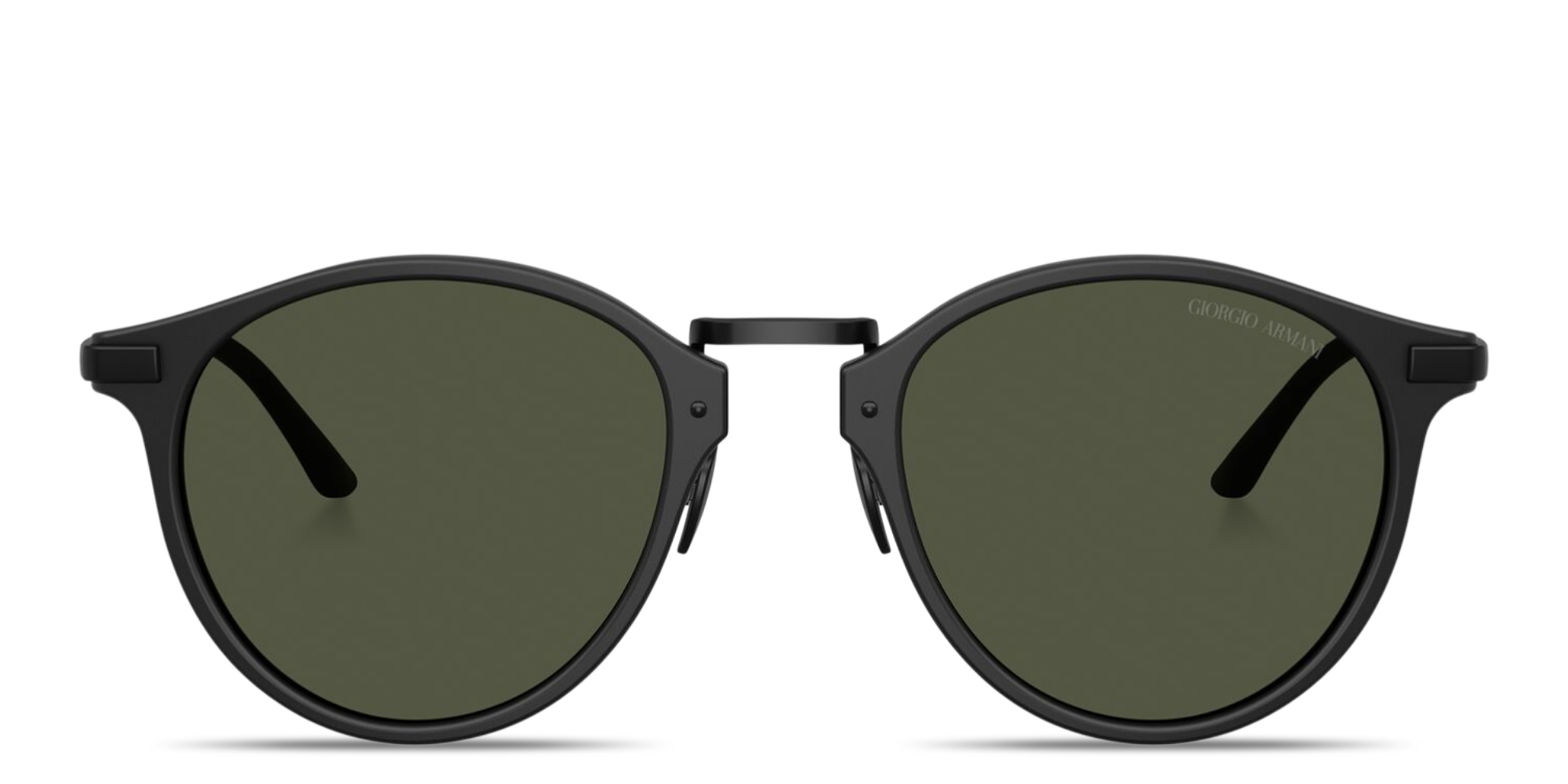 Shop GIORGIO ARMANI Engraved Logo Panthos Sunglasses in Matte Black online.