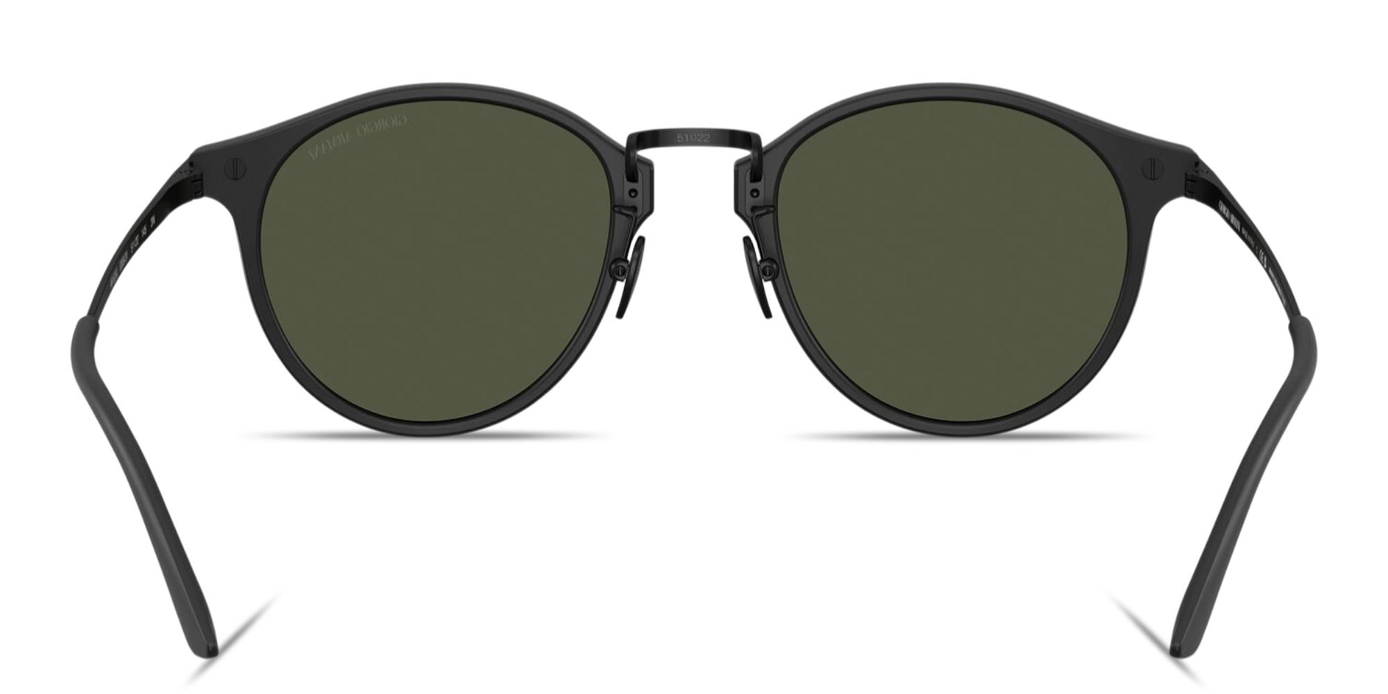 Shop GIORGIO ARMANI Engraved Logo Panthos Sunglasses in Matte Black online.
