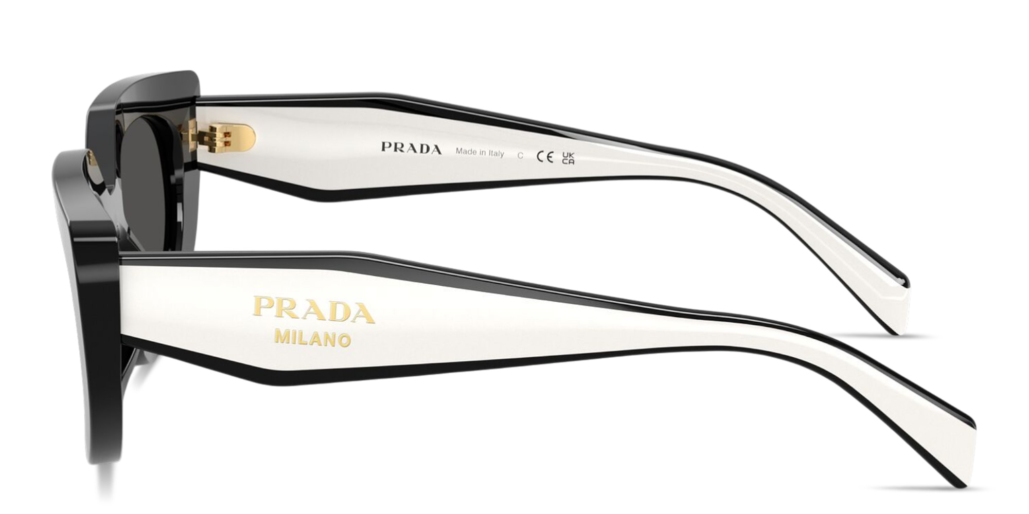 Shop PRADA Logo Signature Oval Sunglasses in Black online.