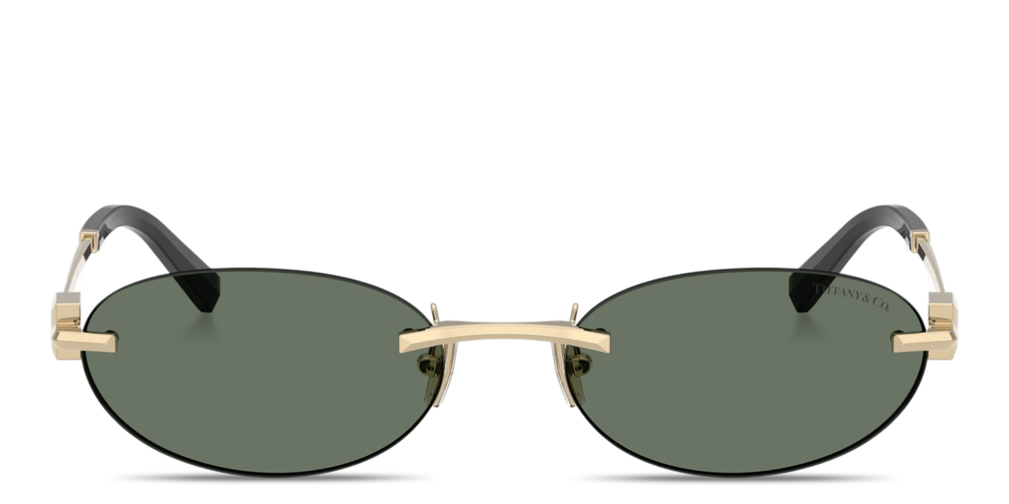 Shop TIFFANY Tiffany T Unisex Rimless Oval Sunglasses in Pale Gold online.