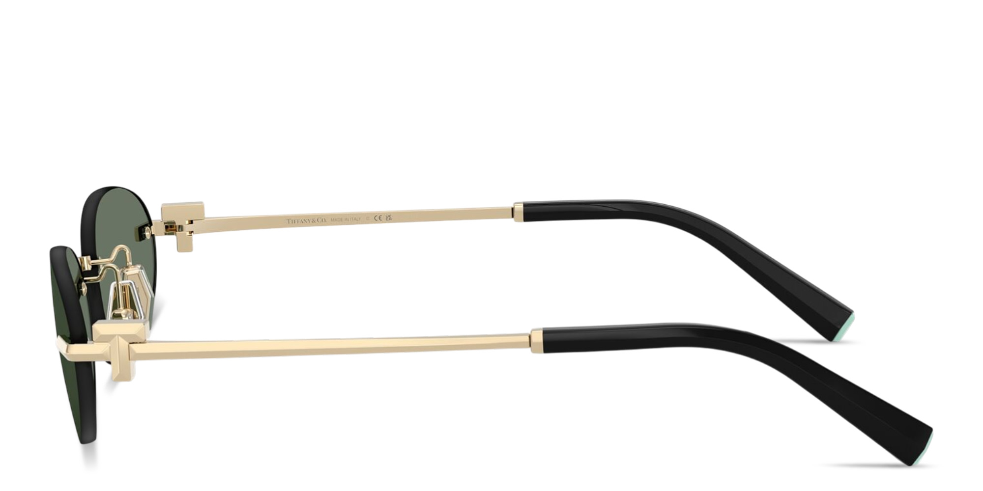 Shop TIFFANY Tiffany T Unisex Rimless Oval Sunglasses in Pale Gold online.