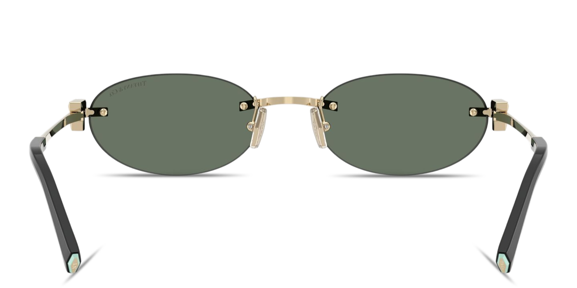 Shop TIFFANY Tiffany T Unisex Rimless Oval Sunglasses in Pale Gold online.
