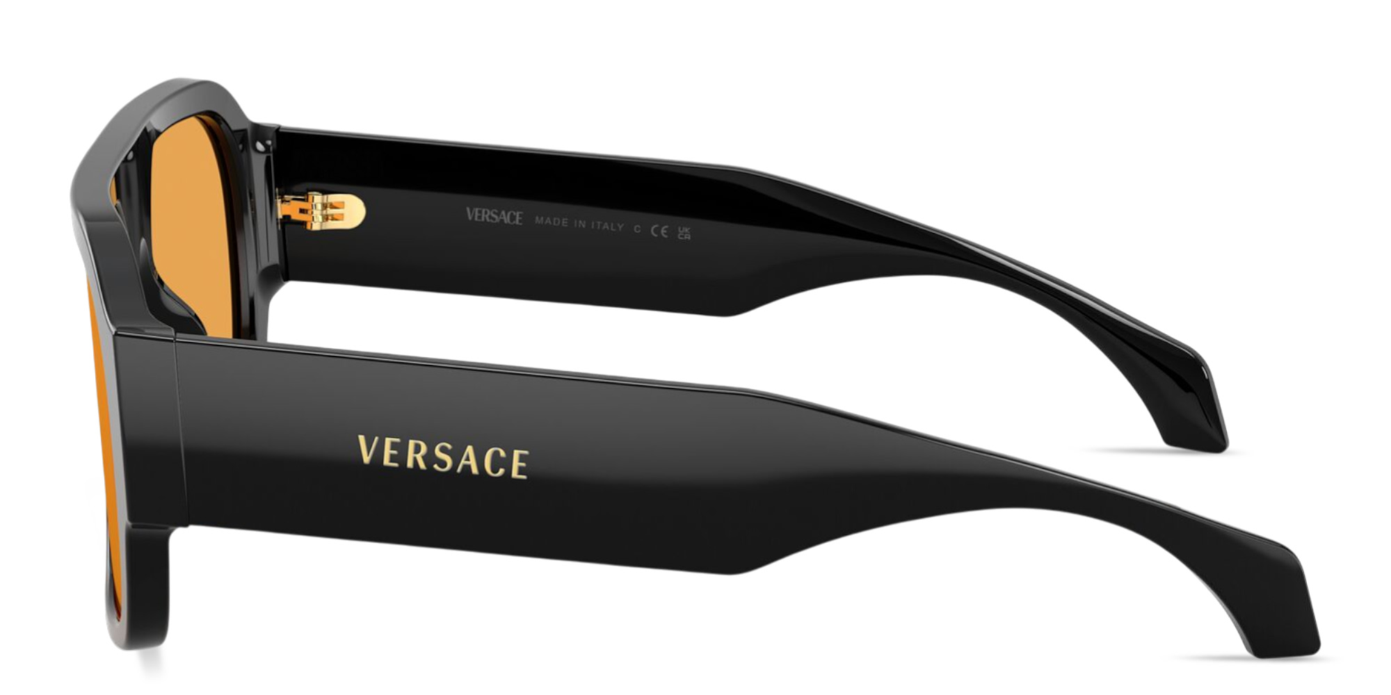 Shop VERSACE Medusa Square Sunglasses in Black online.