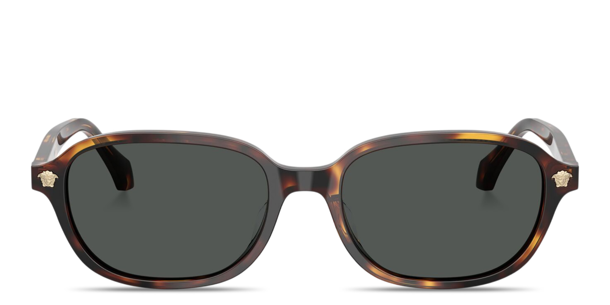 Shop VERSACE Medusa Pillow Sunglasses in Havana online.