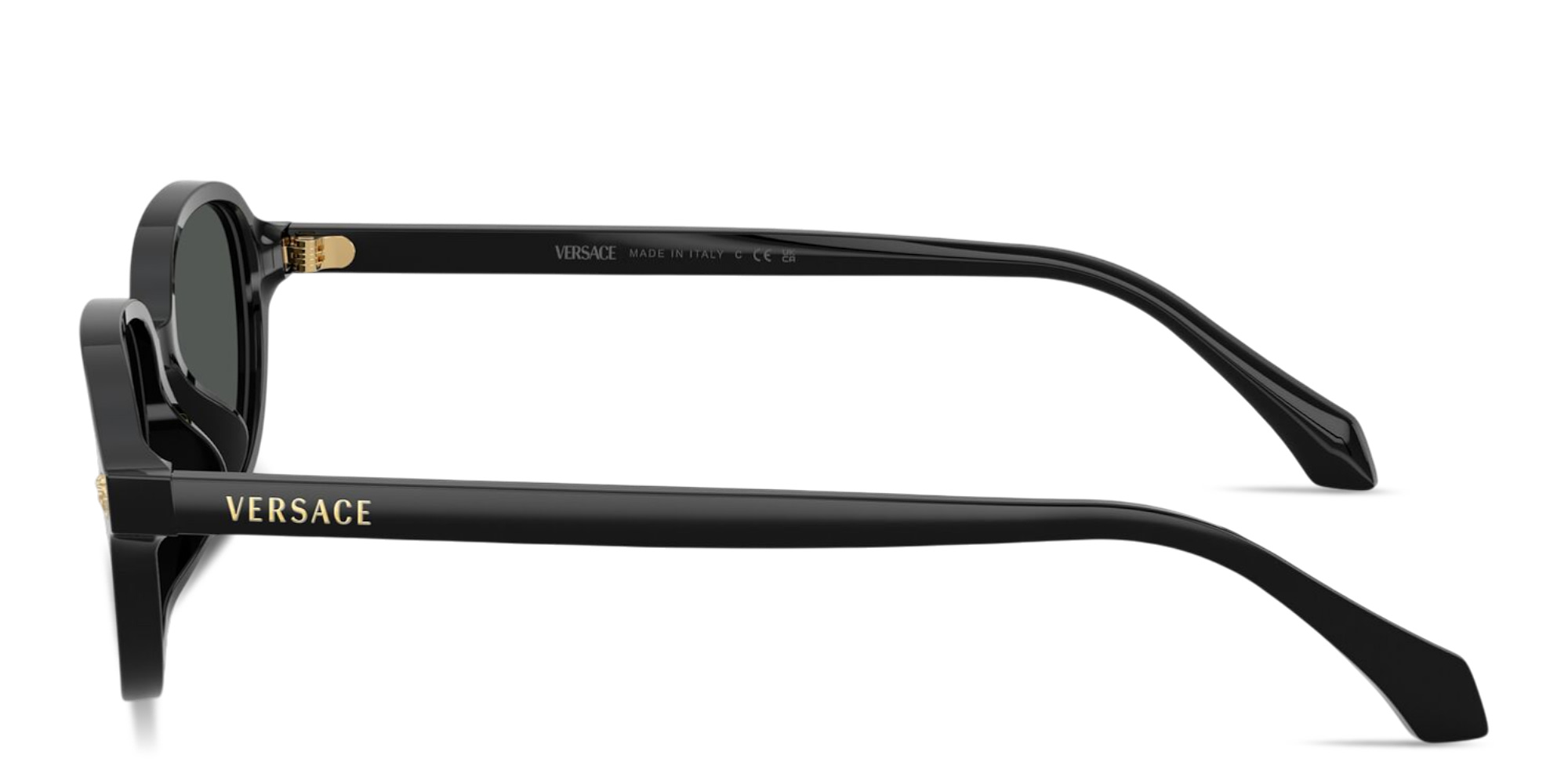 Shop VERSACE Medusa Pillow Sunglasses in Black online.