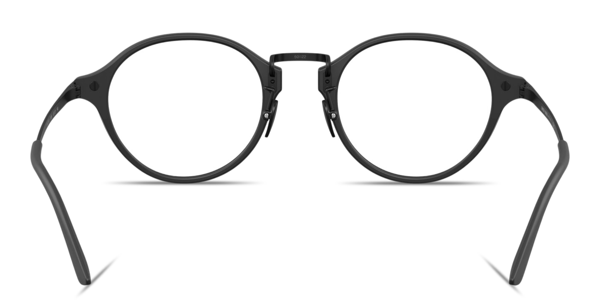 Shop GIORGIO ARMANI Engraved Logo Panthos Eyeglasses in Matte Black online.