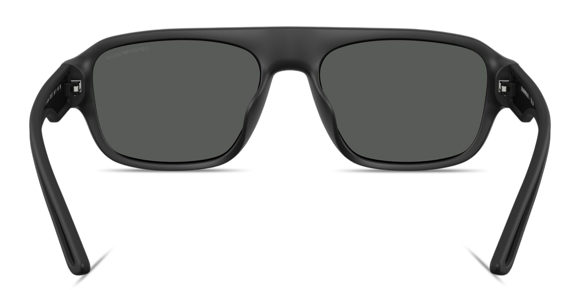 Shop Emporio Armani Eagle Logo Irregular Sunglasses in Rubber Matte Black online.