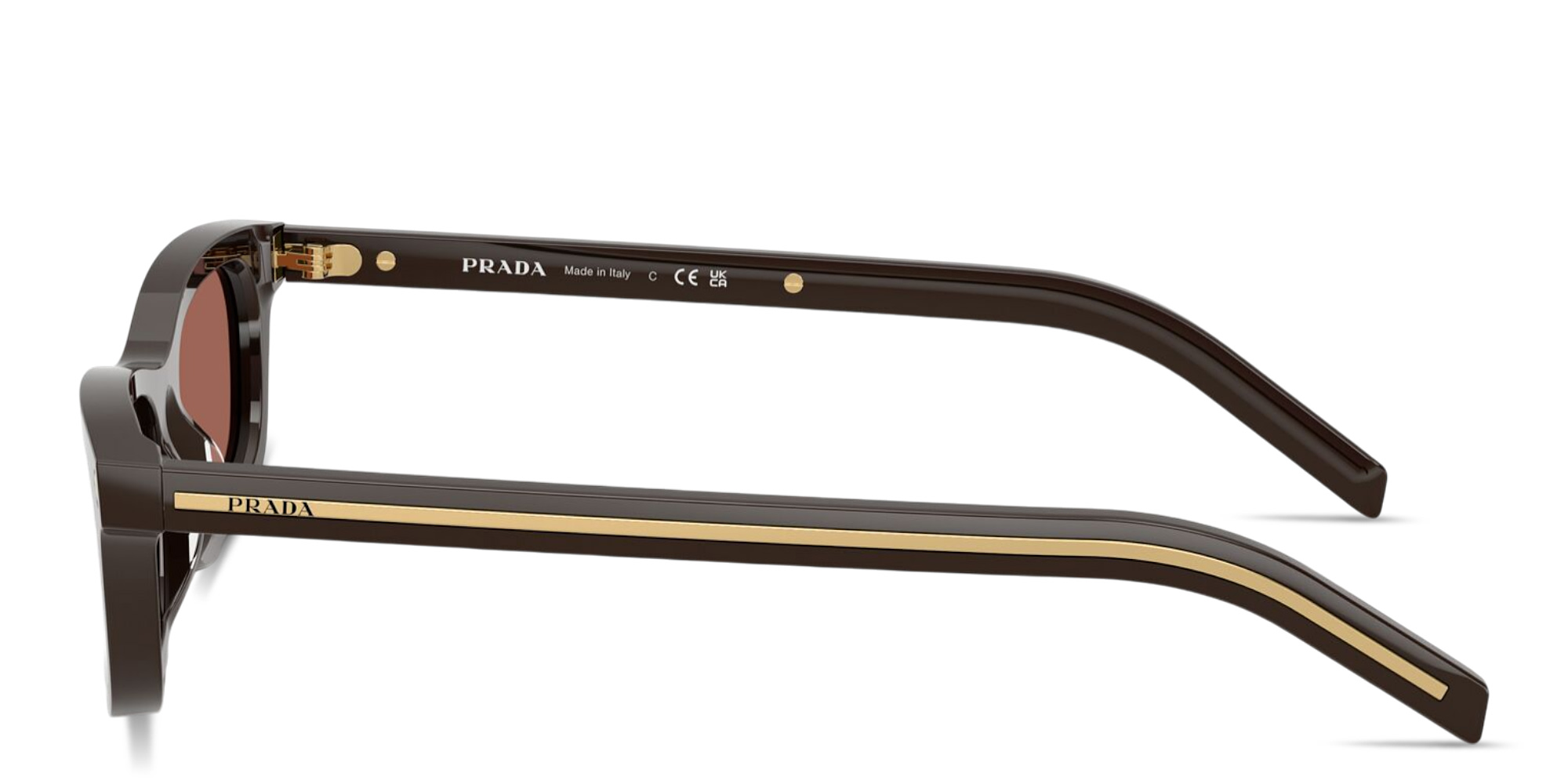 Shop PRADA Logo Signature Pillow Sunglasses in Cigar online.