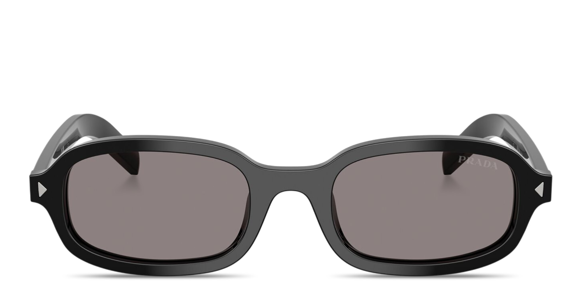 Shop PRADA Logo Signature Oval Sunglasses in Black online.