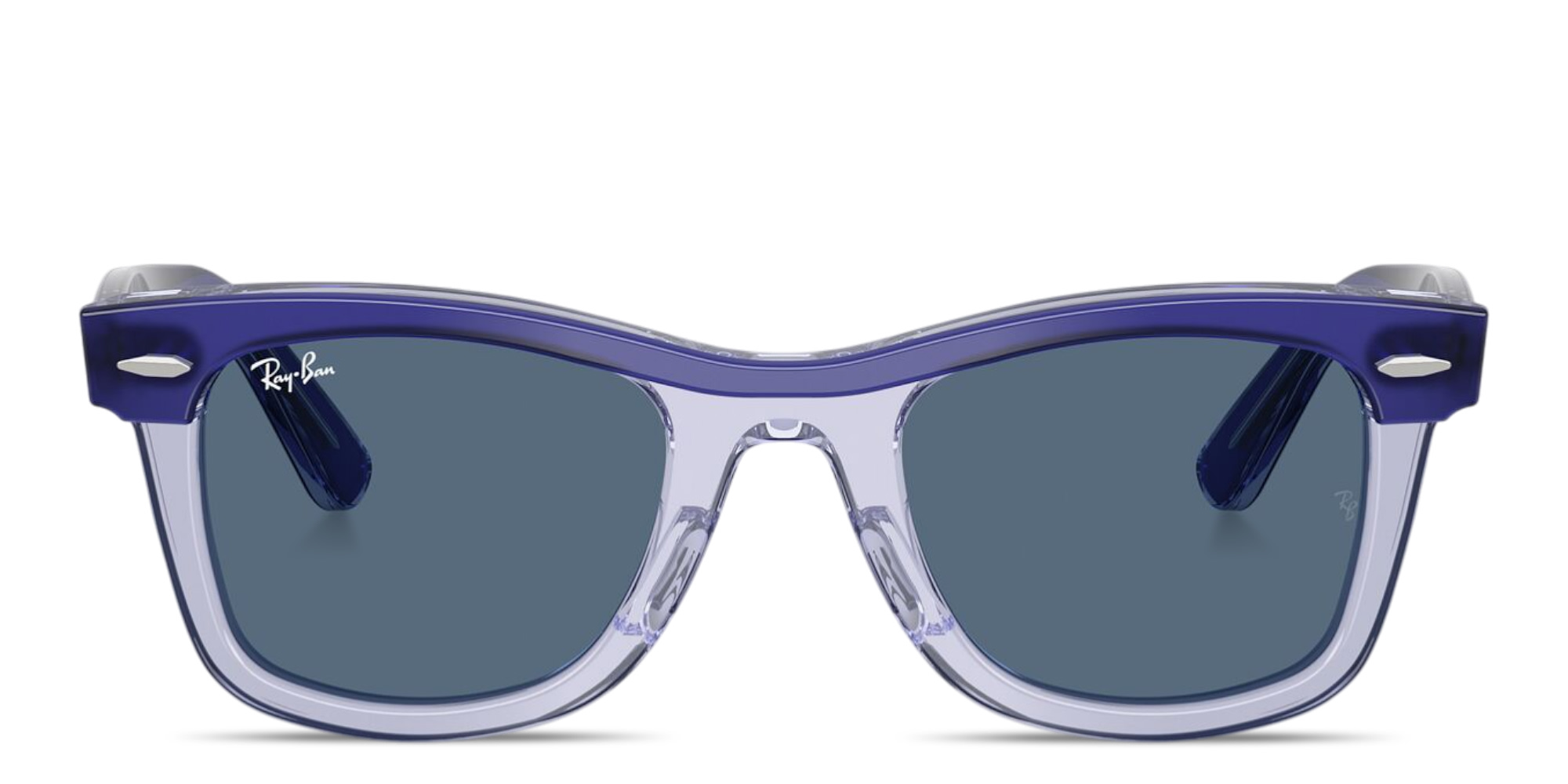 Shop Ray-Ban Junior Mini Street Neat Kids Square Sunglasses in Blue Transparent online.