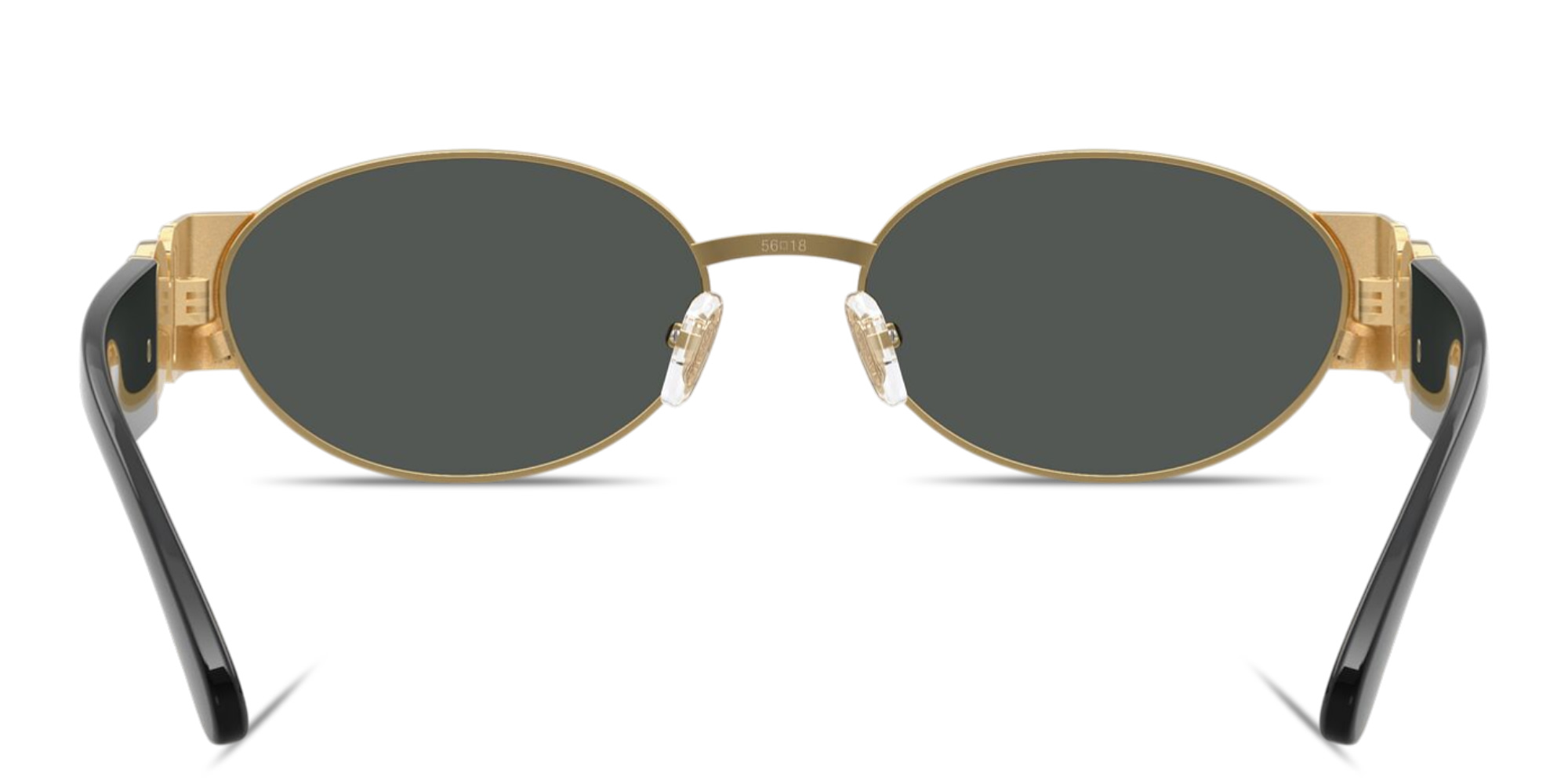Shop VERSACE Medusa Oval Sunglasses in Gold online.