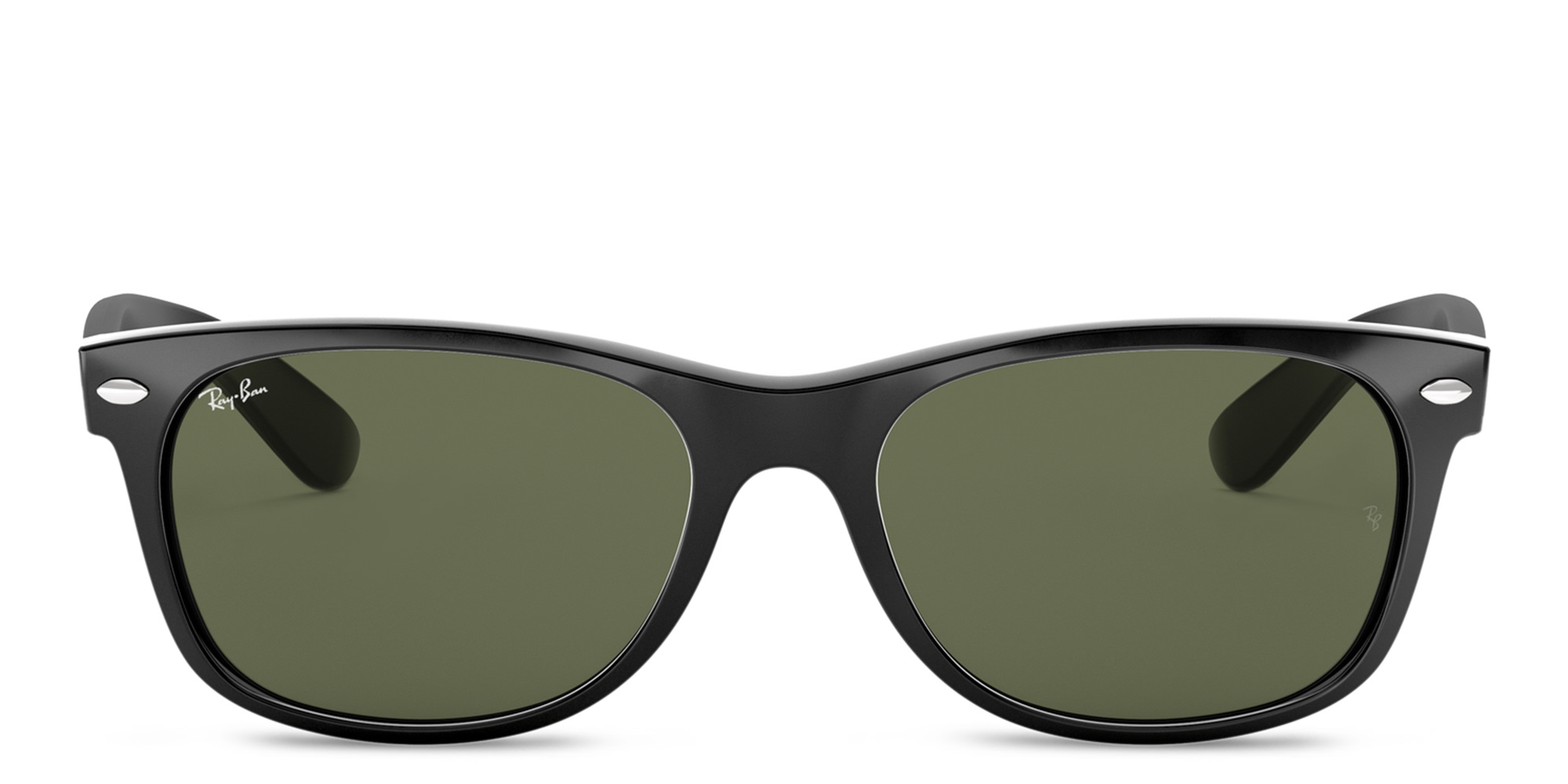 Shop Ray-Ban New Wayfarer Square Sunglasses in Black online.
