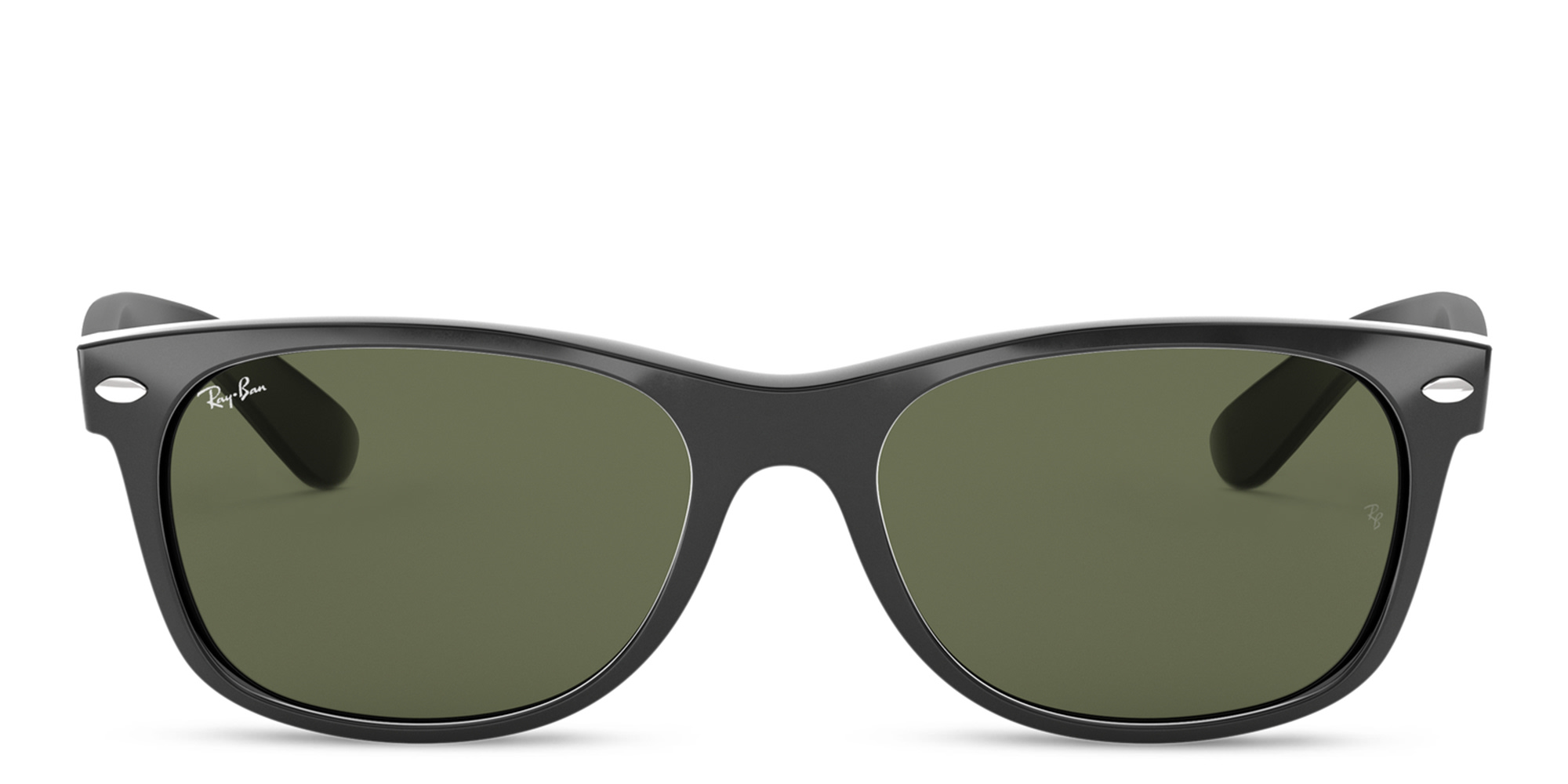 Shop Ray-Ban New Wayfarer Unisex Square Sunglasses in Polished Black online.
