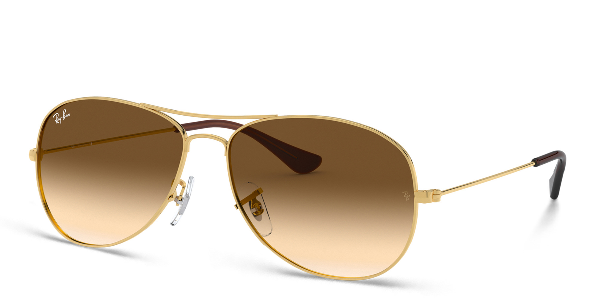 Shop Ray-Ban Cockpit Aviator Sunglasses in Gold online.