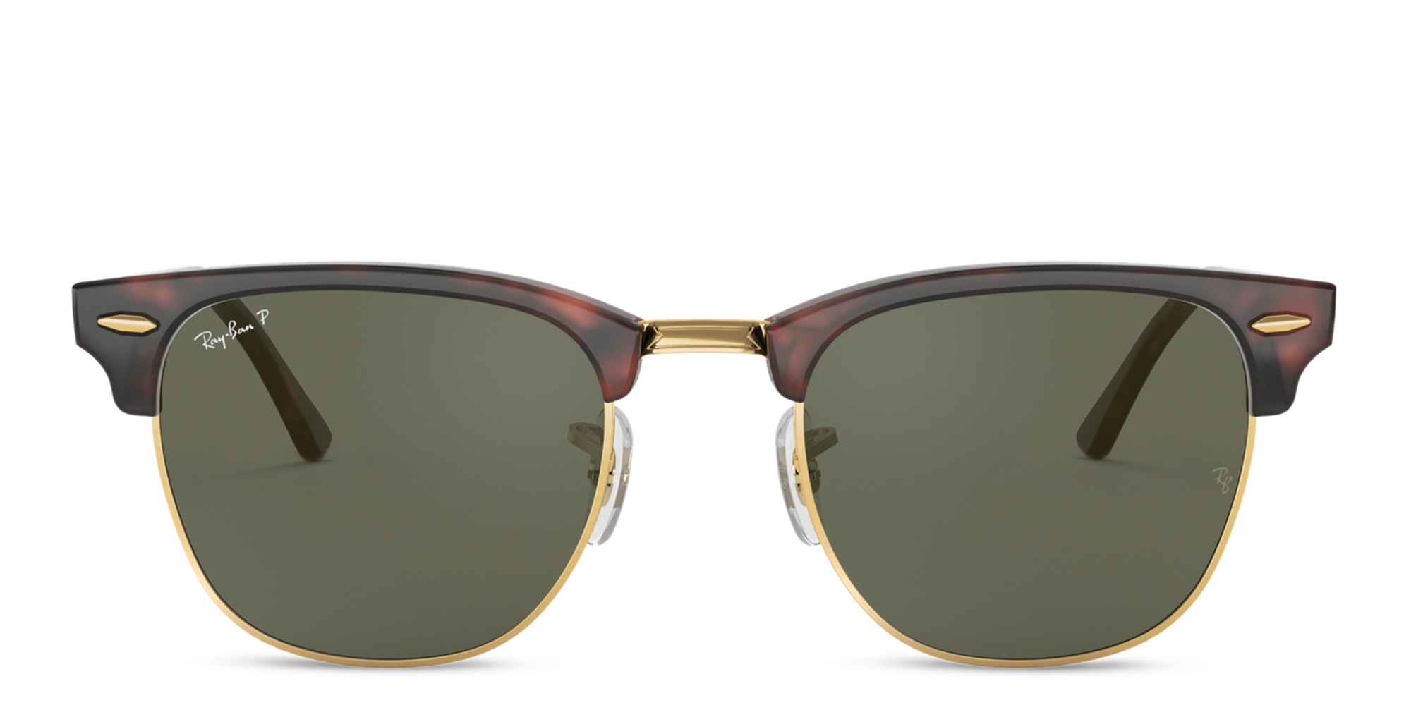 Shop Ray-Ban Clubmaster Unisex Square Sunglasses in Tortoise On Gold online.