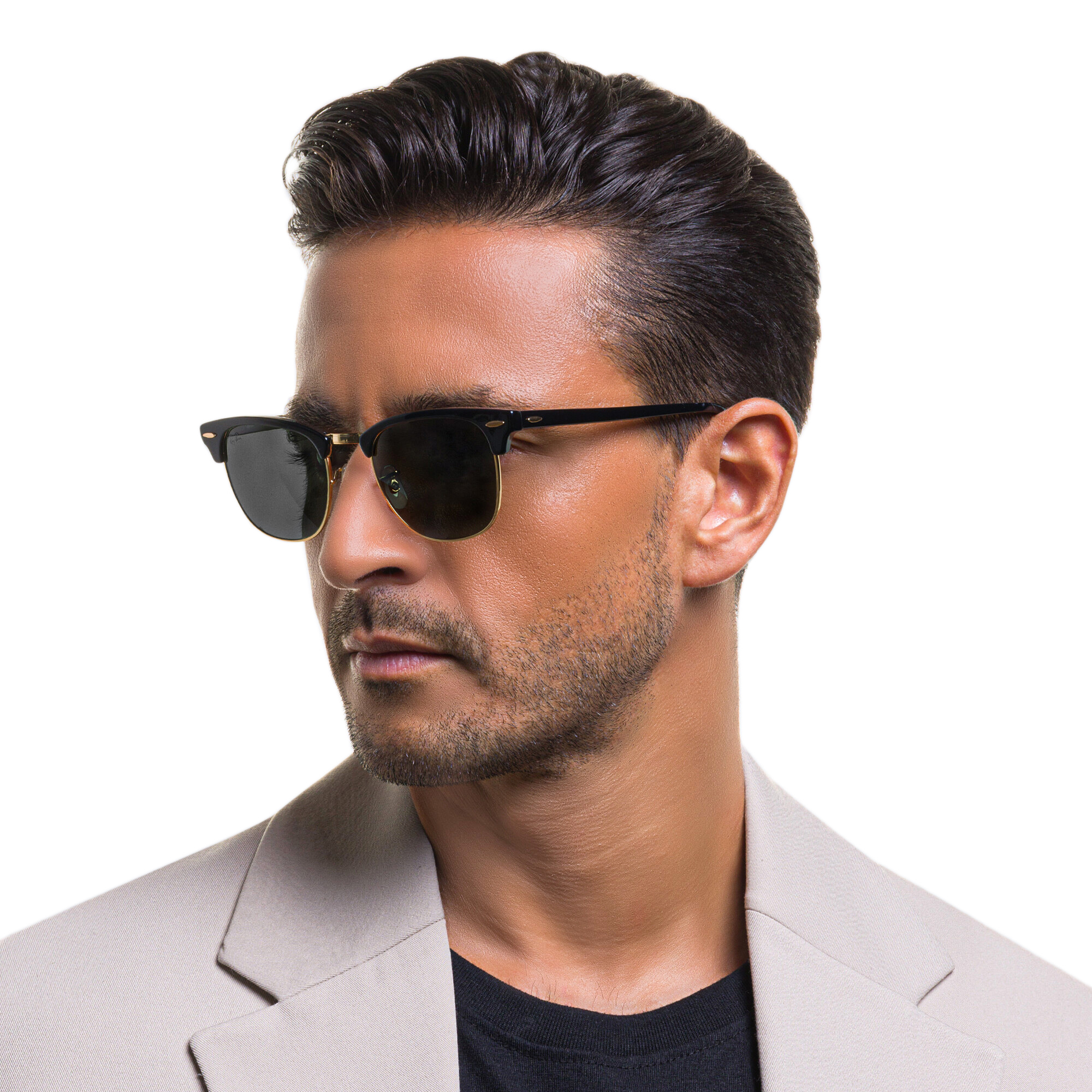 Ray-Ban Clubmaster Square Sunglasses in Black – Product Photo 6