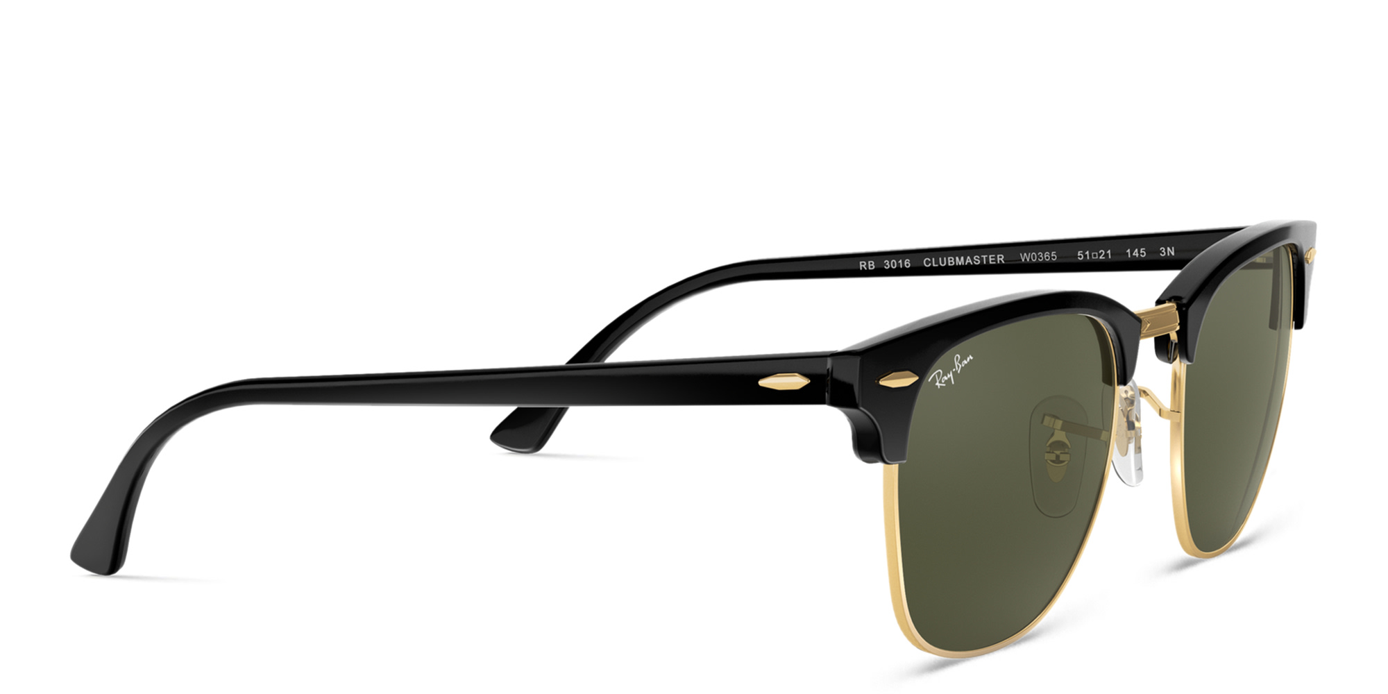 Ray-Ban Clubmaster Square Sunglasses in Black – Product Photo 4