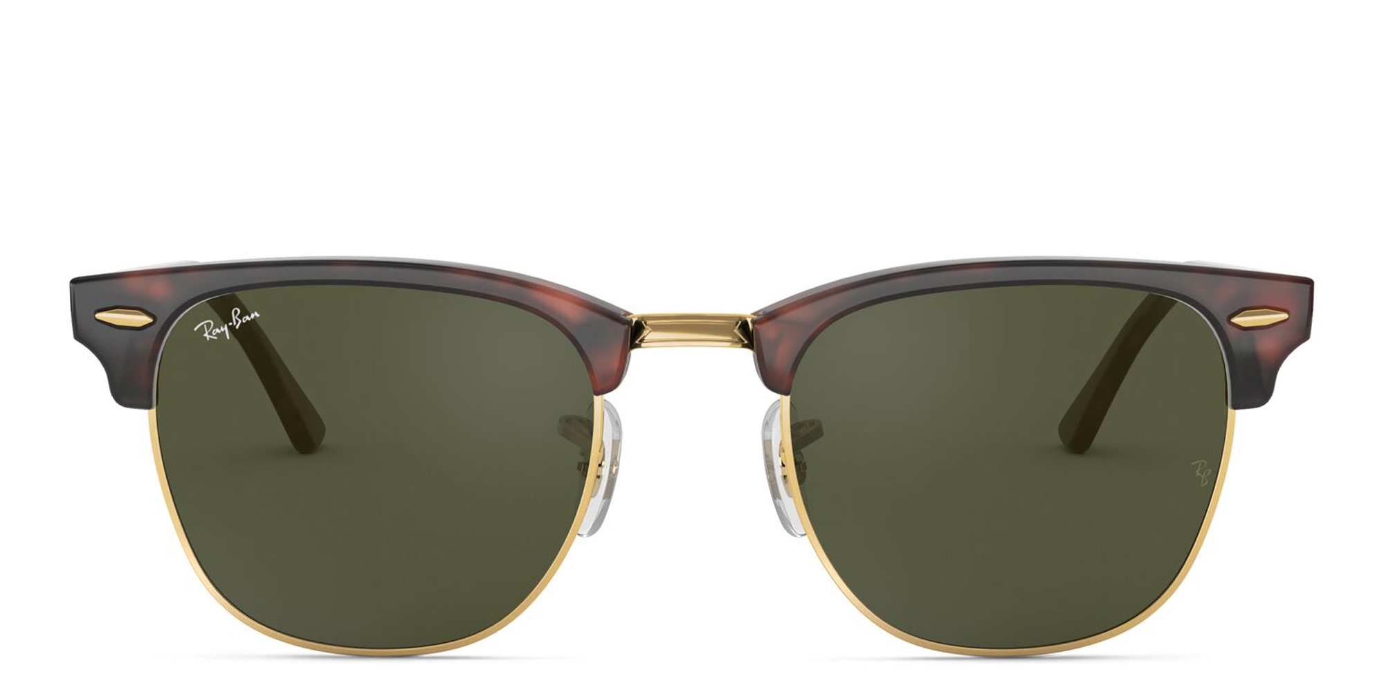Ray-Ban Clubmaster Classic Square Sunglasses in Tortoise On Gold – Product Photo 1
