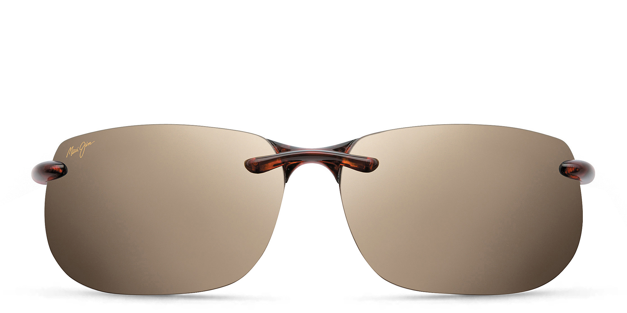 Shop Maui Jim Rimless Wide Rectangle Sunglasses in Tortoise online.