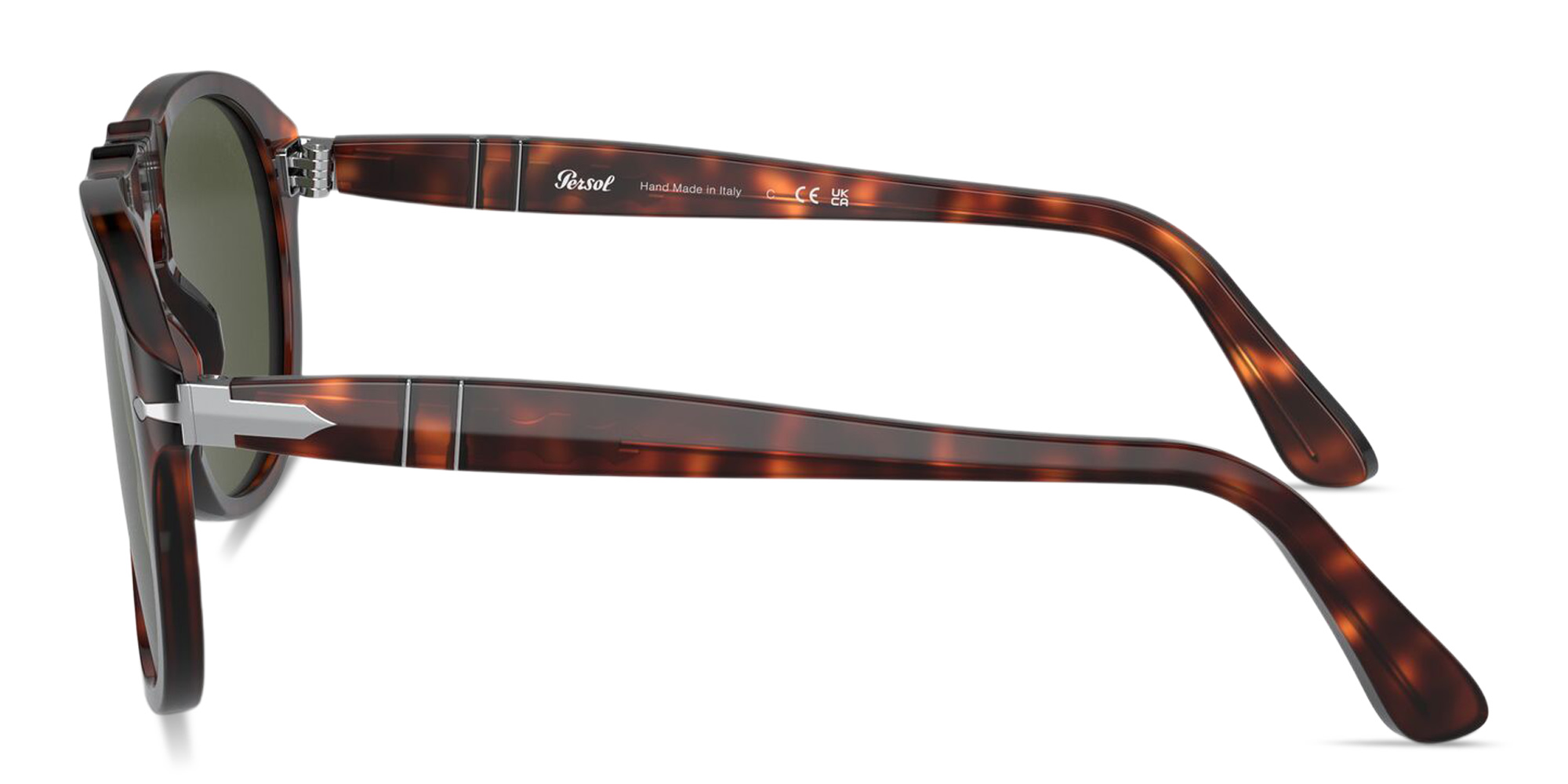 Shop PERSOL Arrow Logo Pilot Sunglasses in Havana online.