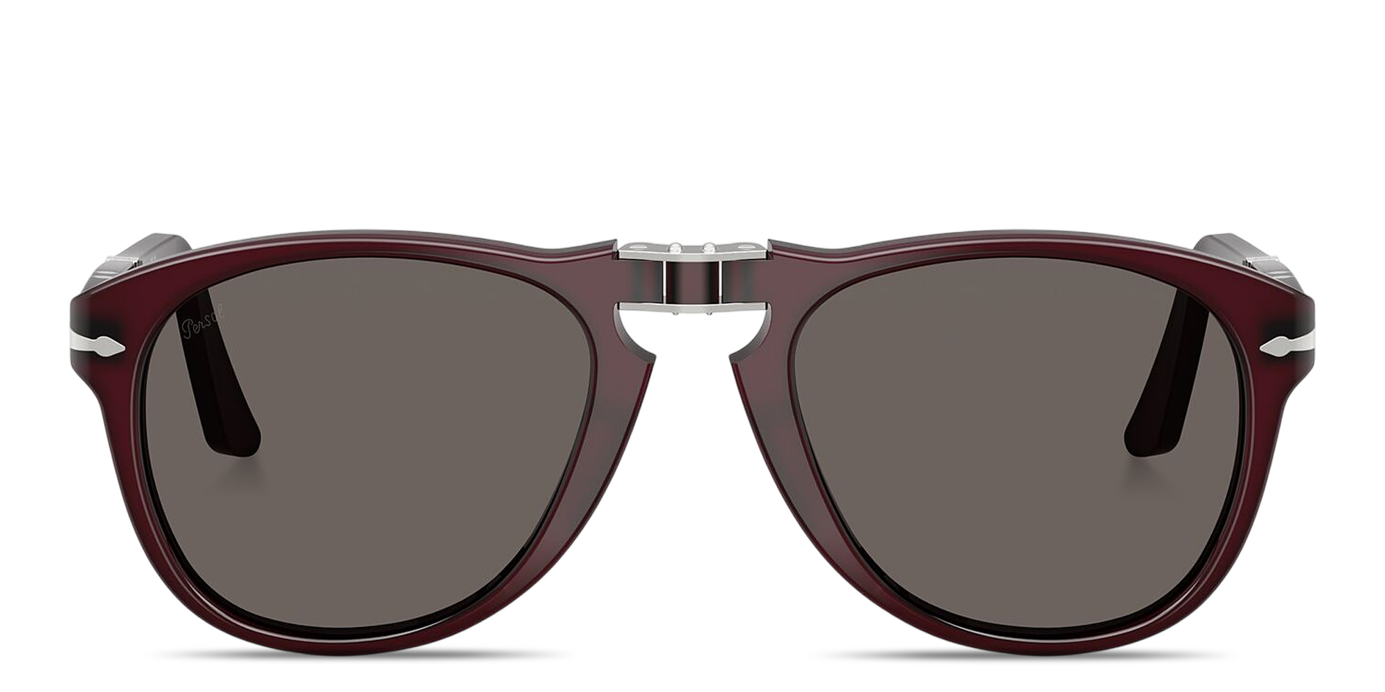 Shop PERSOL Folding Aviator Sunglasses in Prune online.