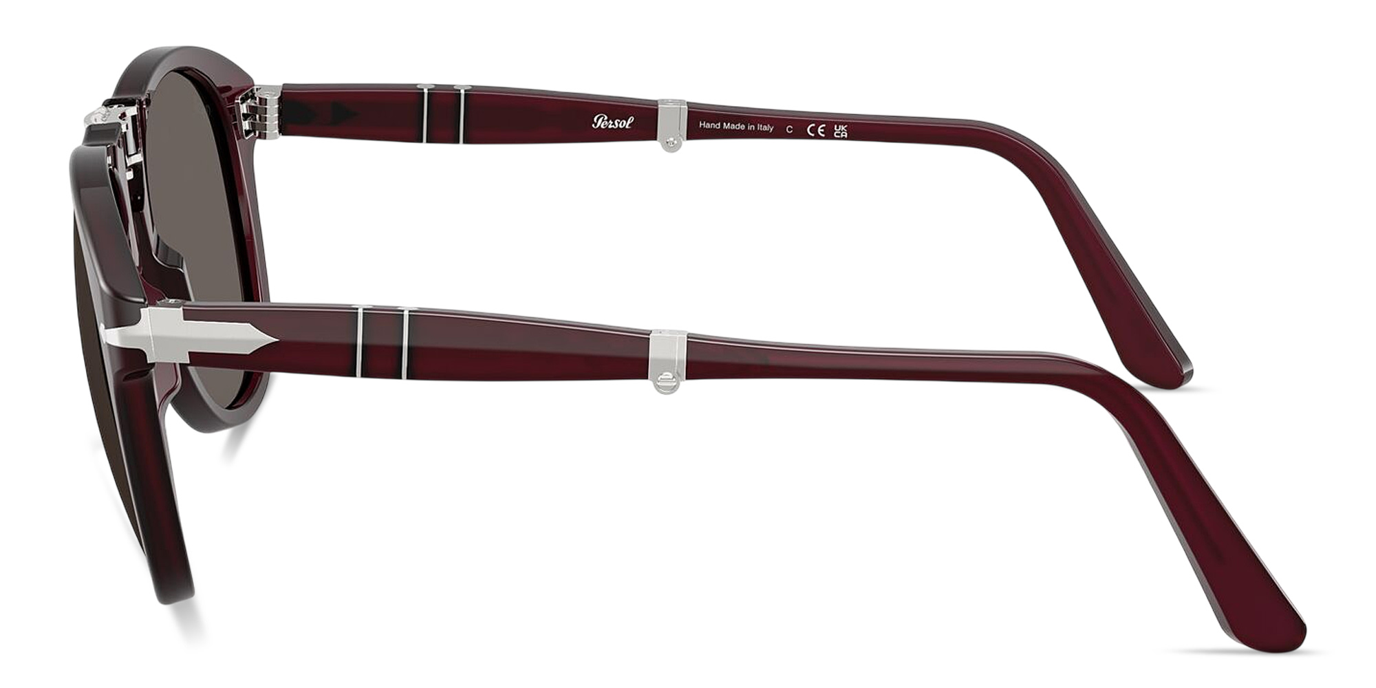 Shop PERSOL Folding Aviator Sunglasses in Prune online.