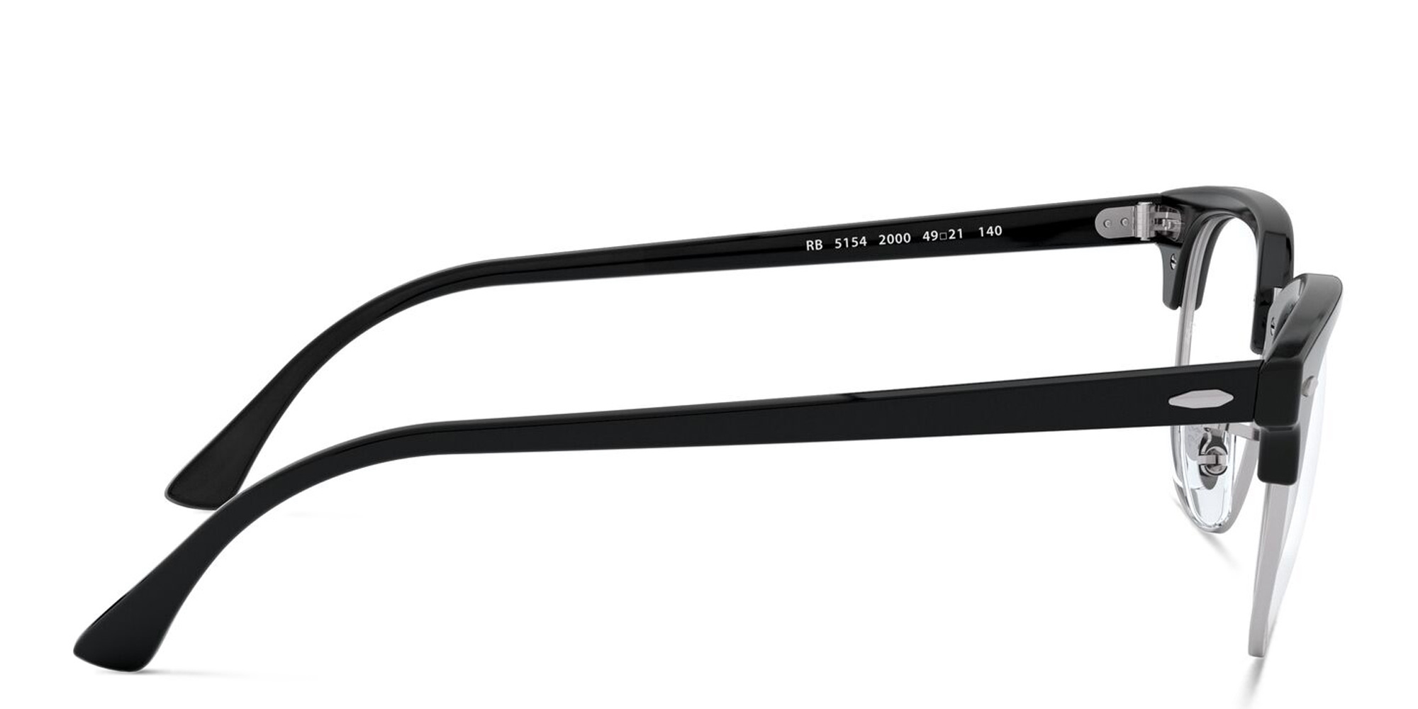 Ray-Ban Clubmaster Unisex Square Eyeglasses in Black – Product Photo 3