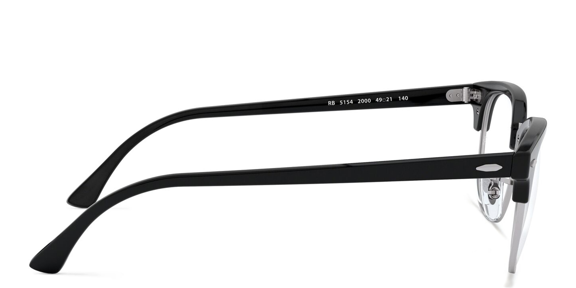 نظارات طبية كلوب ماستر أوبتكس بإطار مربّع من راي بان بلون أسود - صورة المنتج 3