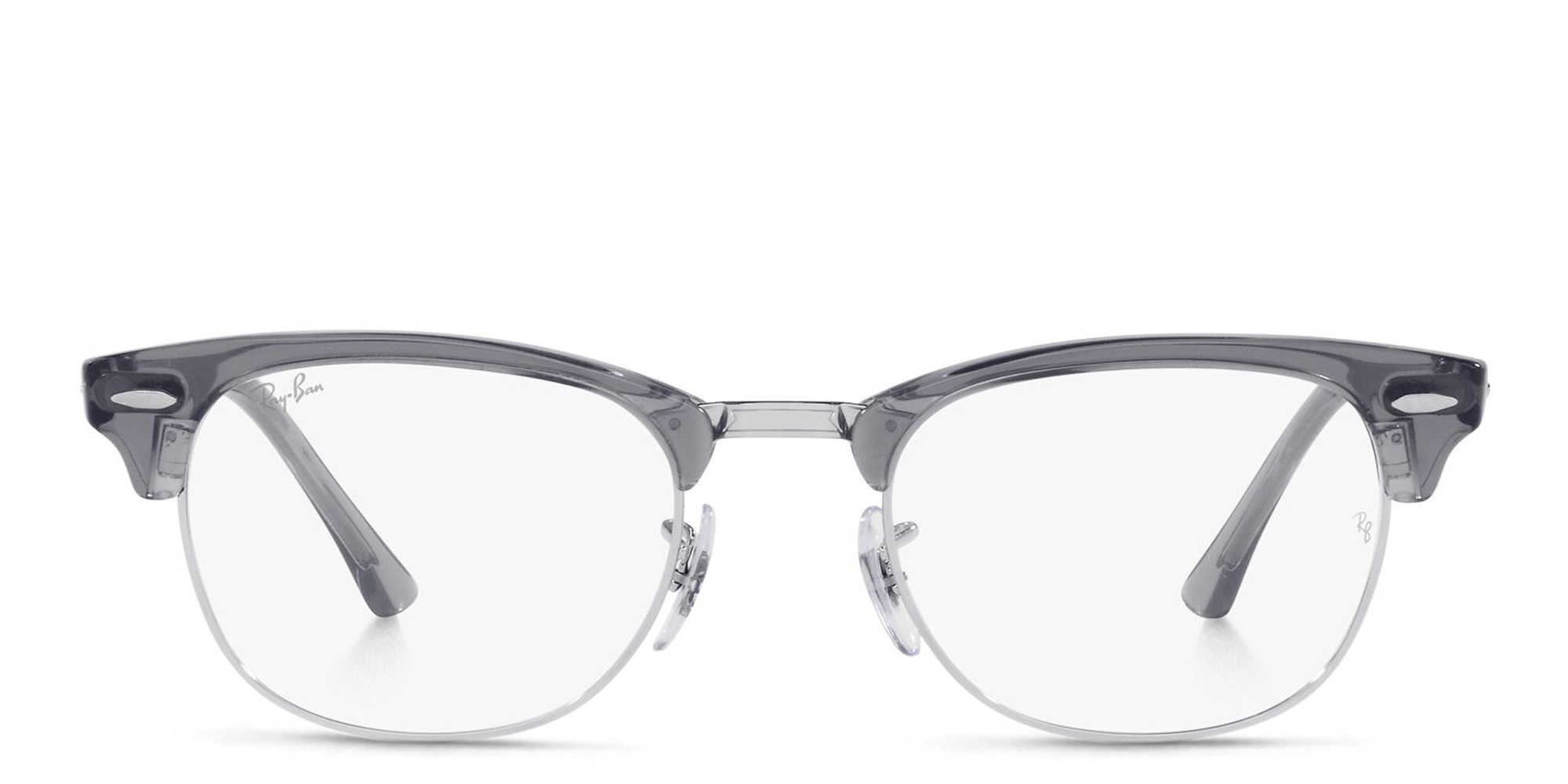 Ray-Ban Half Rim Square Eyeglasses in Transparent Grey – Product Photo 1