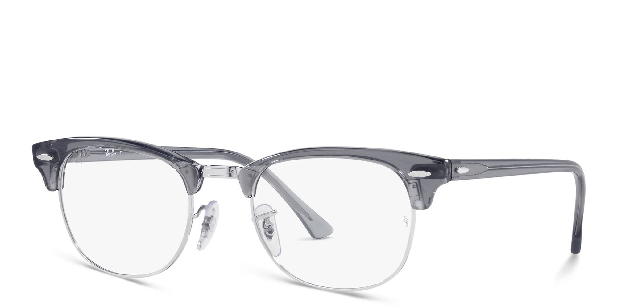 Ray-Ban Half Rim Square Eyeglasses in Transparent Grey – Product Photo 2