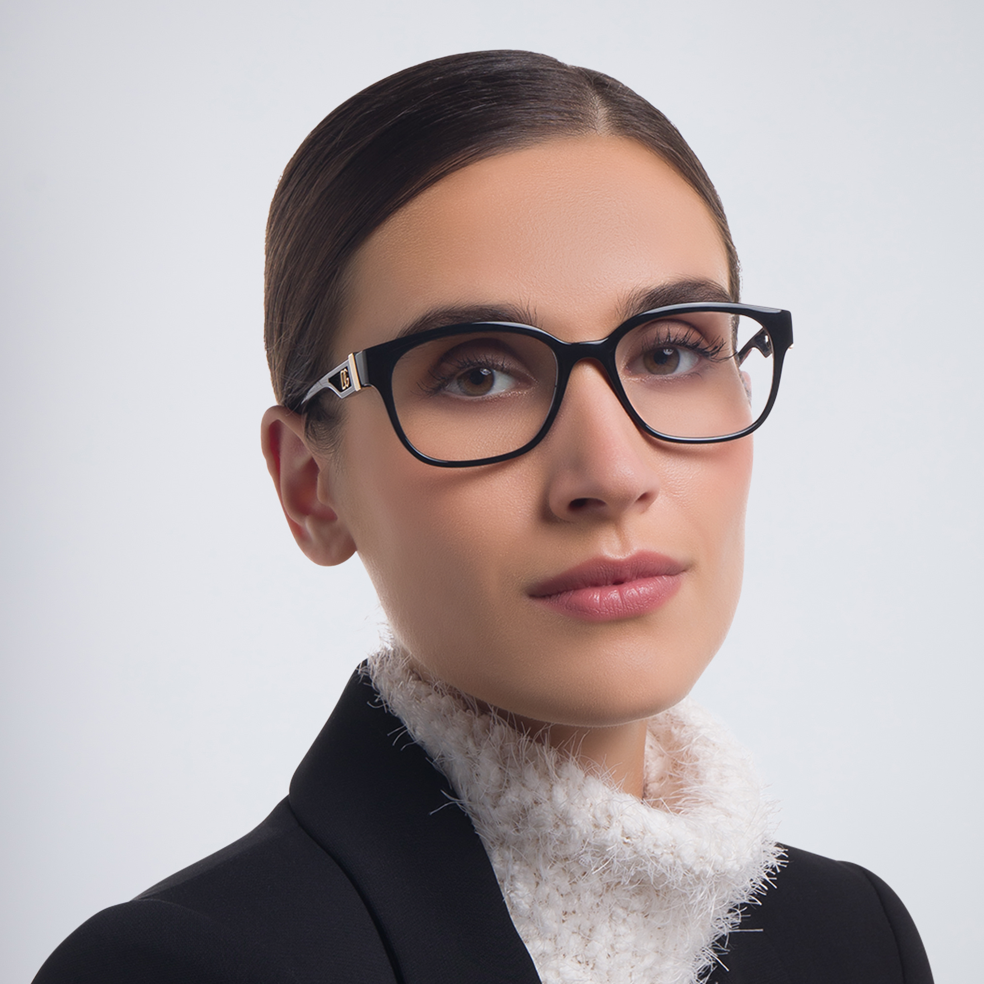 Shop Dolce & Gabbana Square Eyeglasses in Black online.