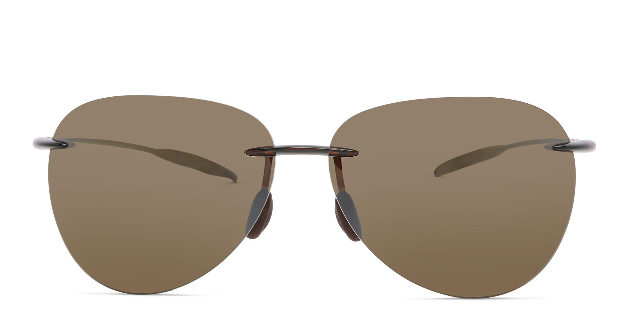 Maui Jim Sugar Beach Unisex Rimless Aviator Sunglasses in Brown – Product Photo 1